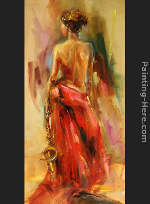 Lady In A Red Dress II painting - Anna Razumovskaya Lady In A Red Dress II art painting